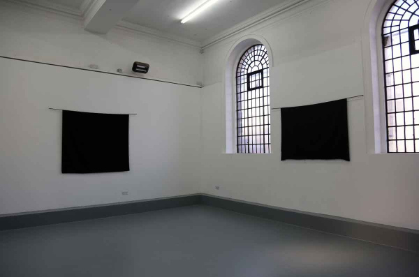 Ana Mendes,&amp;nbsp;Black Cloth, 2023-ongoing, installation (black cloth, embroidering, hair, concrete steel rods), variable dimensions, exhibition view Lewisham Art House, London, 2023; Photo (c) Ana Mendes